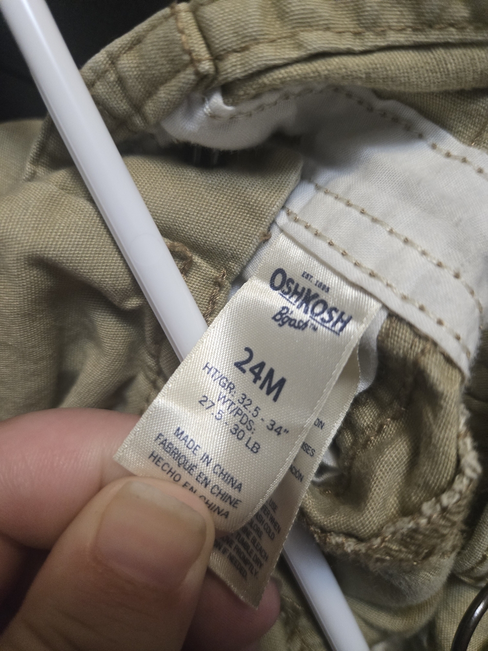 OshKosh B'gosh Toddler Tan Overalls - Picture 2 of 9